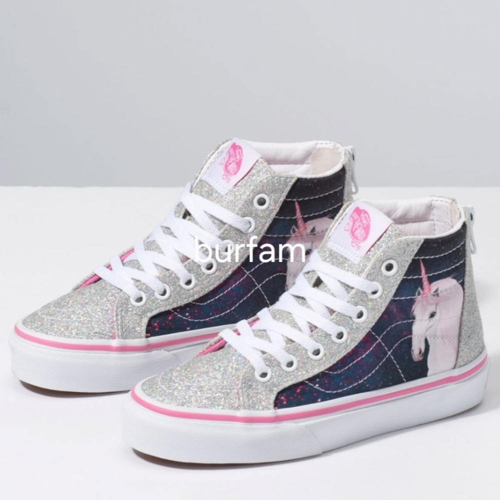 Vans Kids Glitter Unicorn High-Tops - Pink and Gray